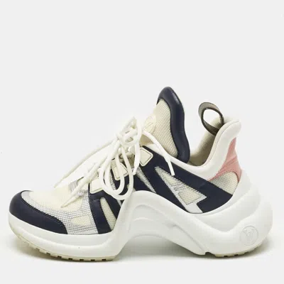 Pre-owned Louis Vuitton Multicolor Leather And Mesh Archlight Lace Up Sneakers Size 37.5