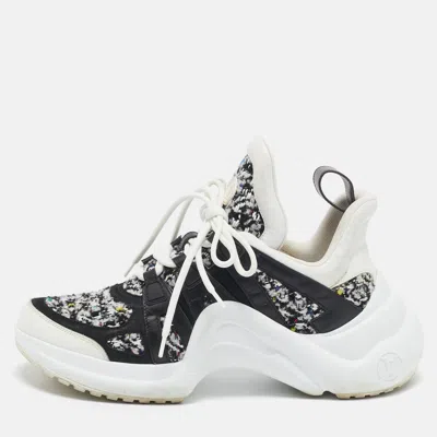 Pre-owned Louis Vuitton Multicolor Leather And Tweed Archlight High Top Sneakers Size 40