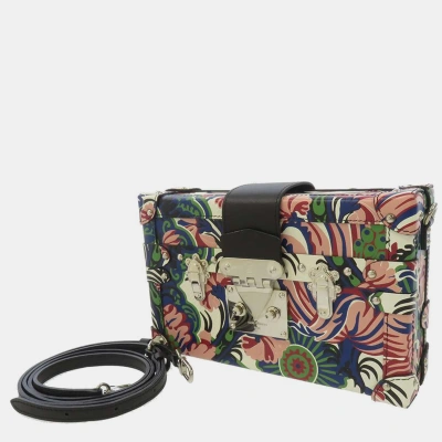 Pre-owned Louis Vuitton Multicolor Leather Floral Petite Malle Shoulder Bag