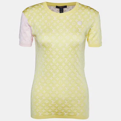 Pre-owned Louis Vuitton Multicolor Logo Jacquard Jersey T-shirt S