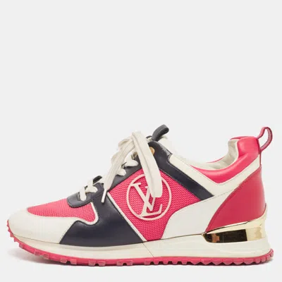 Pre-owned Louis Vuitton Multicolor Mesh And Leather Run Away Sneakers Size 36