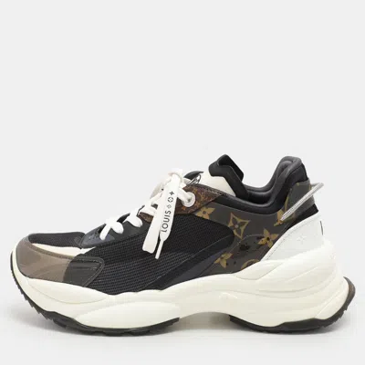Pre-owned Louis Vuitton Multicolor Mesh And Monogram Canvas Run 55 Sneakers Size 38.5