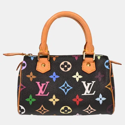 Pre-owned Louis Vuitton Multicolor Mini Speedy Handbag In Black