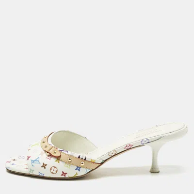Pre-owned Louis Vuitton Multicolor Monogram Canvas And Leather 6 Am Slide Sandals Size 39