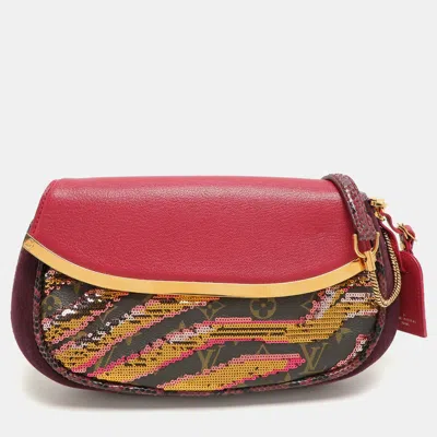 Pre-owned Louis Vuitton Multicolor Monogram Canvas And Sequin Savage Club Clutch