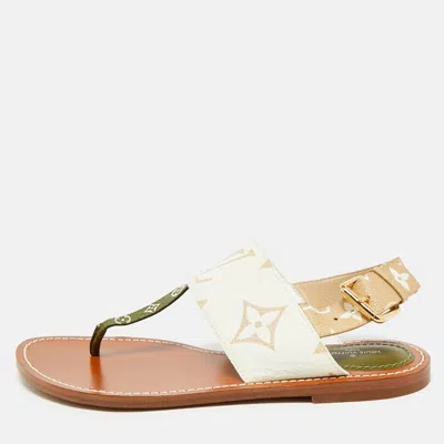 Pre-owned Louis Vuitton Multicolor Monogram Canvas Thong Flats Size 39