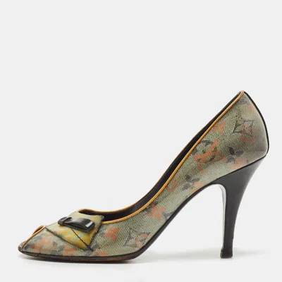 Pre-owned Louis Vuitton Multicolor Monogram Coated Denim Richard Prince Flash Pulp Pumps Size 39