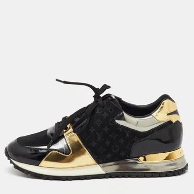 Pre-owned Louis Vuitton Multicolor Monogram Suede And Patent Leather Run Away Sneakers Size 37.5