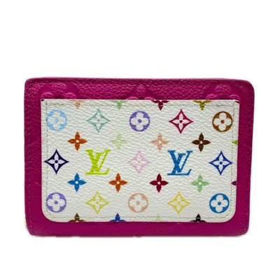 Pre-owned Louis Vuitton Multi-color Pink Leather Wallet (bi-fold) () In Multi-color, Pink