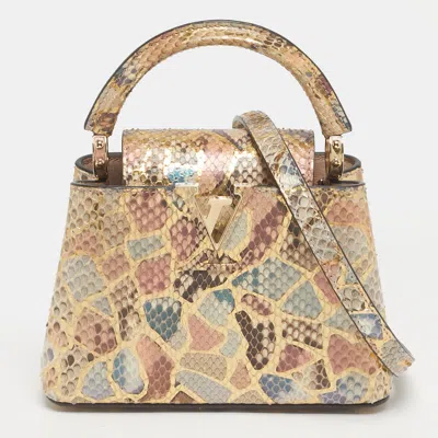 Pre-owned Louis Vuitton Multicolor Python Mini Mosaic Capucines Bag