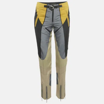 Pre-owned Louis Vuitton Multicolor Silk Blend Paneled Trousers S