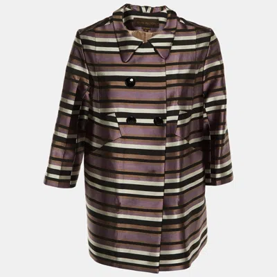 Pre-owned Louis Vuitton Multicolor Striped Silk & Cotton Double Breasted Jacket M