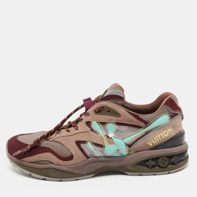 Pre-owned Louis Vuitton Multicolor Suede And Mesh Lv Trail Sneakers Size 43