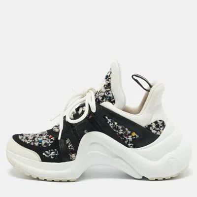 Pre-owned Louis Vuitton Multicolor Tweed And Leather Archlight Sneakers Size 37