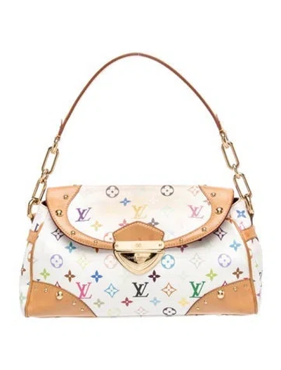 Pre-owned Louis Vuitton Multicolore Monogram Beverly Mm In White