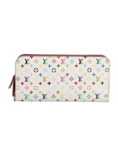 Pre-owned Louis Vuitton Multicolore Monogram Pattern Coated Canvas Insolite Wallet In White