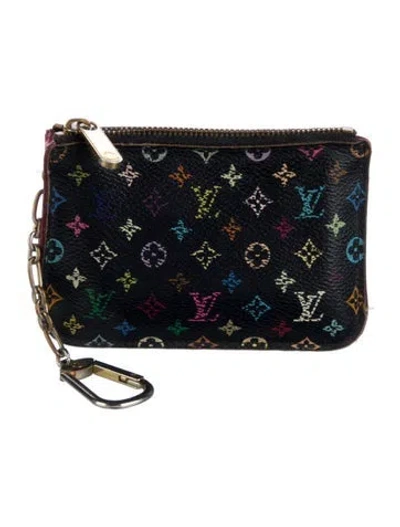 Pre-owned Louis Vuitton Multicolore Monogram Pattern Coated Canvas Zippy Coin Purse In Black