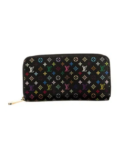 Pre-owned Louis Vuitton Multicolore Monogram Pattern Zippy Wallet In Black