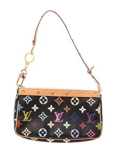 Pre-owned Louis Vuitton Multicolore Monogram Pochette Accessoires Vintage In Black