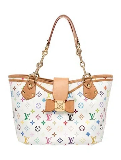Pre-owned Louis Vuitton Multicolore Monogram Rita Mm In White