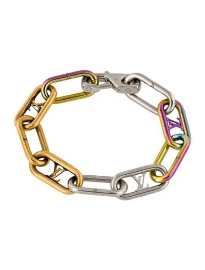Pre-owned Louis Vuitton Multicolored Monogram Chain Link Bracelet, 6.5"