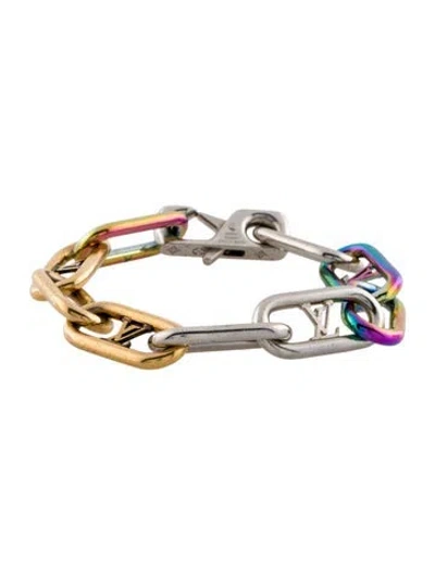 Pre-owned Louis Vuitton Multicolored Monogram Chain Link Bracelet, 6.75"