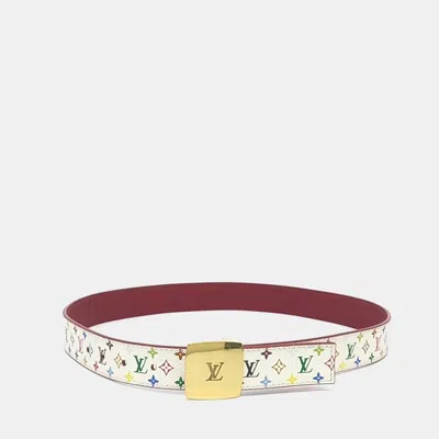 Pre-owned Louis Vuitton Multicolor/white Canvas Belt
