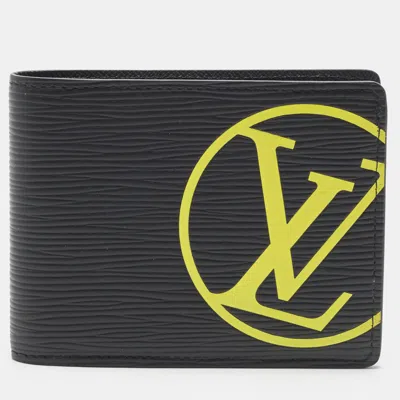 Pre-owned Louis Vuitton Multiple Black/yellow Lv Initials Epi Leather Bifold Wallet
