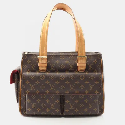 Pre-owned Louis Vuitton Multiple Cite Shoulder Tote Handbag Monogram Canvas In Brown