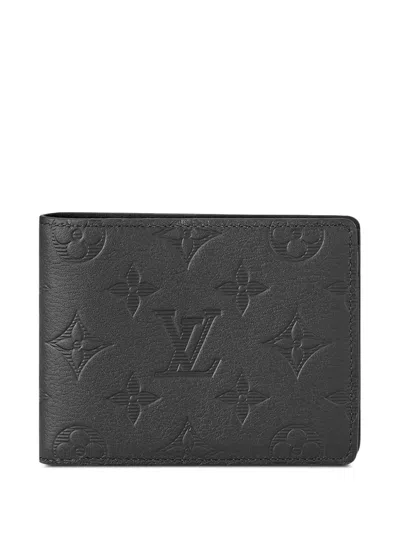 Pre-owned Louis Vuitton Multiple Monogram Leather Wallet In Black