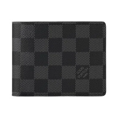 Pre-owned Louis Vuitton Multiple Wallet 'black Damier Graphite Canvas' | Men's Size Onesize