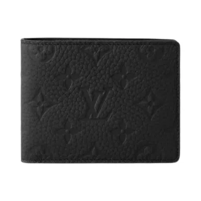 Pre-owned Louis Vuitton Multiple Wallet 'black Embossed Taurillon Monogram Cowhide Leather' | Men's Size Onesi