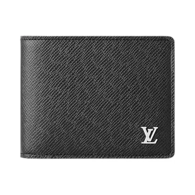 Pre-owned Louis Vuitton Multiple Wallet 'black Taiga Cowhide Leather' | Men's Size Onesize