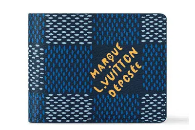 Pre-owned Louis Vuitton Multiple Wallet Damier Heritage Blue