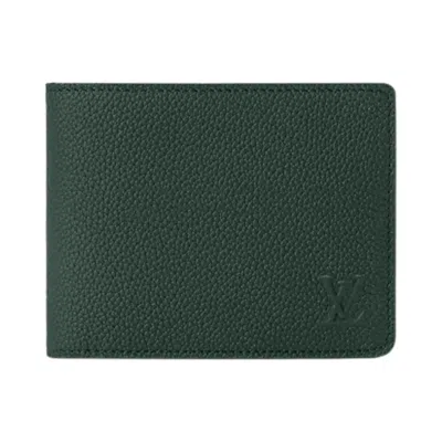 Pre-owned Louis Vuitton Multiple Wallet 'forest Green Waxy Calfskin Leather' | Men's Size Onesize