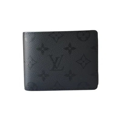 Pre-owned Louis Vuitton Multiple Wallet Monogram Shadow Dark Black