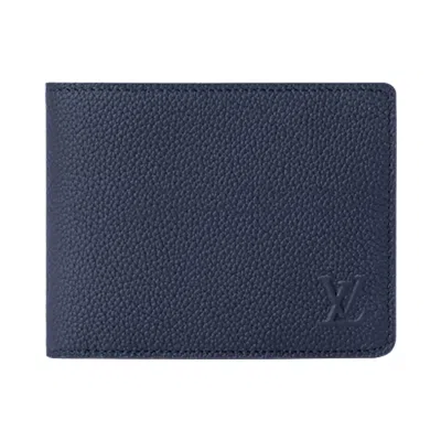 Pre-owned Louis Vuitton Multiple Wallet 'navy Blue Waxy Calfskin Leather' | Men's Size Onesize