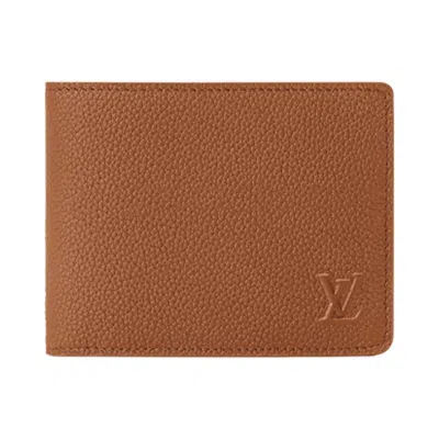 Pre-owned Louis Vuitton Multiple Wallet 'tan Waxy Calfskin Leather' | Men's Size Onesize In Brown