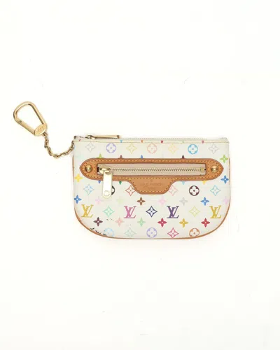 Pre-owned Louis Vuitton Murakami Coin Purse In White