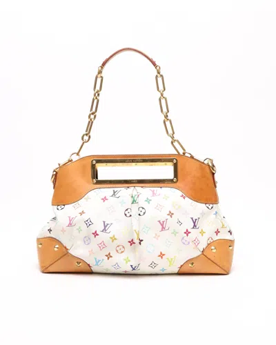 Pre-owned Louis Vuitton Murakami Judy Mm Bag In White