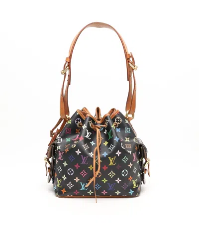 Pre-owned Louis Vuitton Murakami Monogram Petit Noé Bag In Black