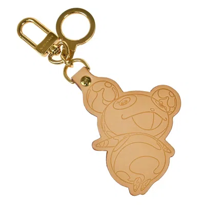 Pre-owned Louis Vuitton Murakami Panda Bag Charm And Keychain Vachetta Leather Beige Leather Charms And Keycha