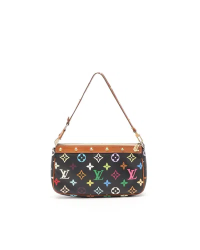 Pre-owned Louis Vuitton Murakami Pochette Accessoire Bag In Black