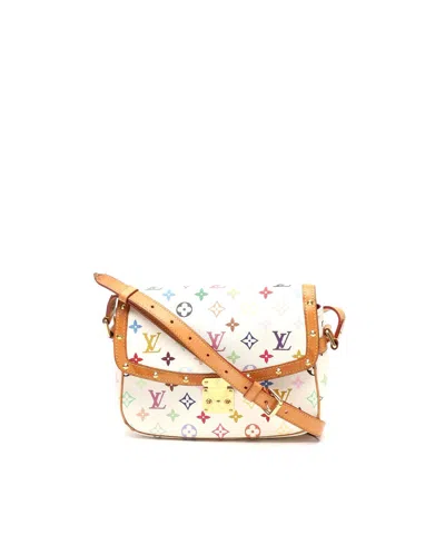 Pre-owned Louis Vuitton Murakami Sologne Bag In White