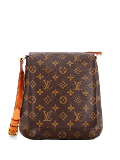 Pre-owned Louis Vuitton Musette Salsa Handbag Monogram Canvas Pm Shoulder Bag In Brown