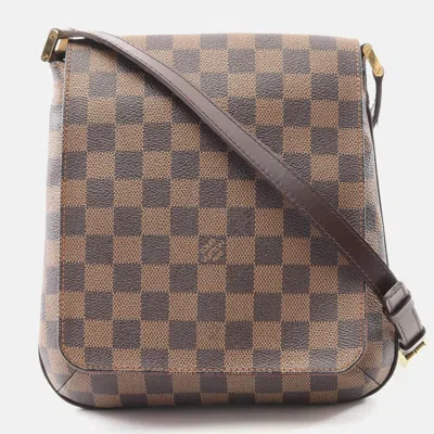 Pre-owned Louis Vuitton Musette Salsa Long Strap Shoulder Bag Damier Canvas In Brown
