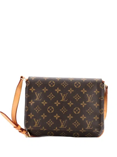 Pre-owned Louis Vuitton Musette Tango Handbag Monogram Canvas Shoulder Bag In Brown