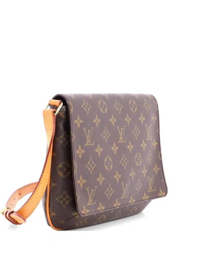 Pre-owned Louis Vuitton Musette Tango Handbag Monogram Canvas Shoulder Bag In Brown