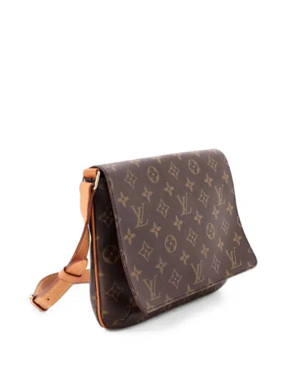 Pre-owned Louis Vuitton Musette Tango Handbag Monogram Canvas Shoulder Bag In Brown
