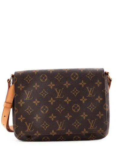 Pre-owned Louis Vuitton Musette Tango Handbag Monogram Canvas Shoulder Bag In Brown